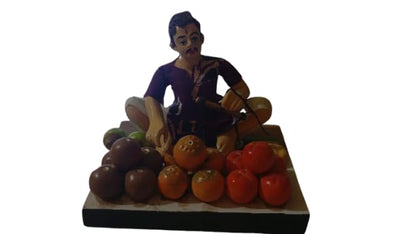 Image 4 of Handcrafted Fruit Vendor Figurine, Decorative H 12cm W 13cm bommala koluvu bommalu Set bommalu for bommala koluvu golu Dolls golu Dolls for navaratri Set