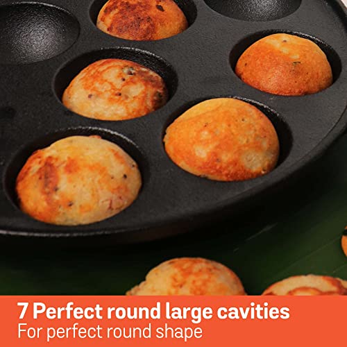 Image 6 of Meyer Pre Seasoned Cast Iron 12 Cavity Appam Patra, 26cm
