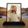 Image 1 of Default Title for the product Lord Jesus Christ Wooden Statue (7.5 x 10 cm) - Ideal Spiritual Gift for New Car, Housewarming & Christmas – Compact Sacred Jesus Showpiece for Home Temple & Office Desk