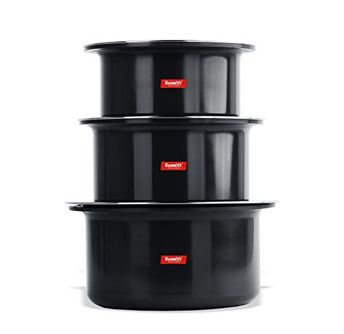 Image 5 of Set of 3 Pc (3.50LTR, 4.250 LTR, 5 LTR) for the product Sumeet 3mm Thick Hard Anodized Large Aluminium Tope Set with S. S. Lid