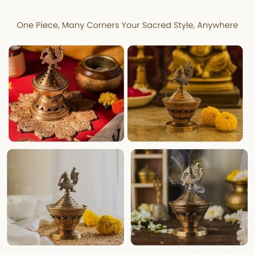 Image 6 of Ritualistic Konark Brass Loban Lamp