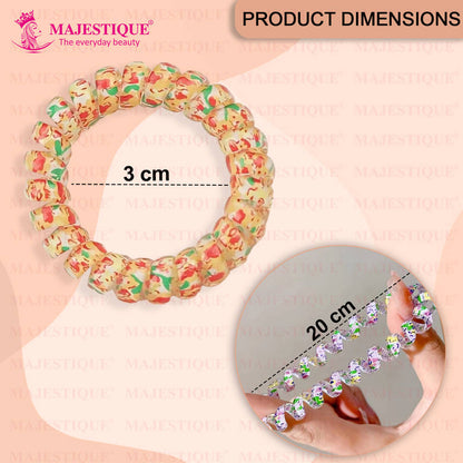 Image 2 of Majestique Spiral Hair Ties For Thick Hair Elastic Hair Coils Rubber Band- 5 Pcs (Multicolor)