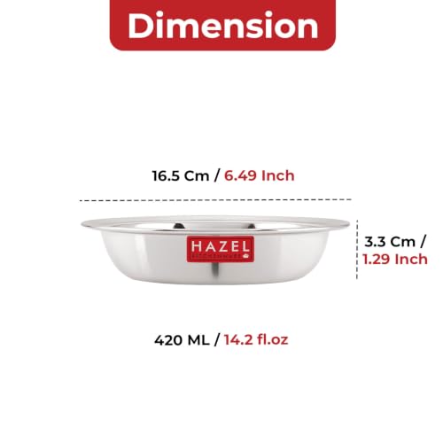 Image 16 of HAZEL Stainless Steel Snack Bowl/Plate Set