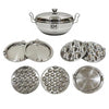 Image 1 of Default Title for the product EVERMONT Stainless Steel Multi-Purpose Idli Maker & Steamer for Kitchen | 7 Plates (2 Idli, 2 Mini Idli, 2 Dhokla, 1 Steamer) | Induction & Gas Compatible Multi Kadai | Steamer for Momos, Modak & Vegetables | Heavy Bottom SS 304