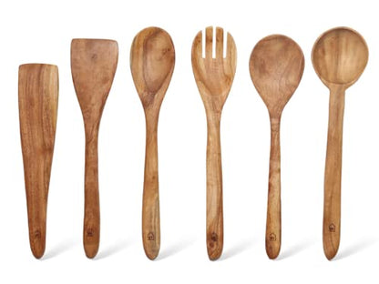 Image 1 of Default Title for the product Vesta Homes Neem Wood Spoon Set of 6
