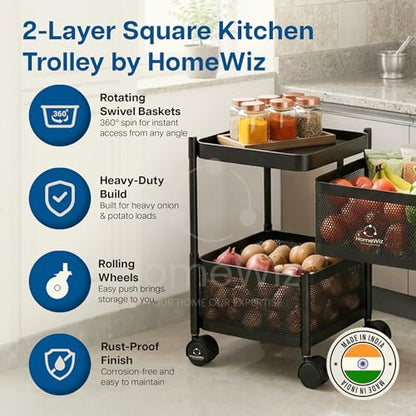 Image 4 of HomeWiz Square Kitchen Rack 2-Layer
