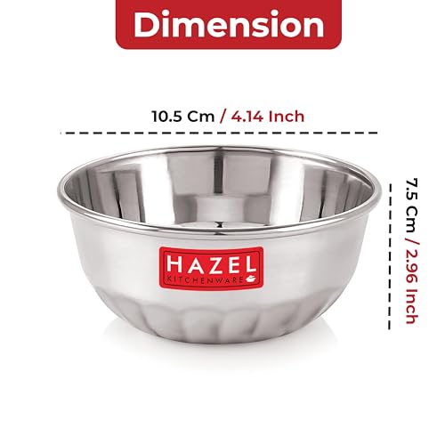 Image 4 of HAZEL Stainless Steel Bowl Set 300 ml Each Set of 6