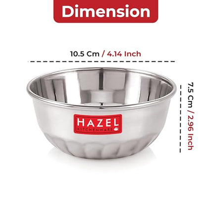 Image 4 of HAZEL Stainless Steel Bowl Set 300 ml Each Set of 6
