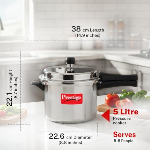 Image 3 of Prestige Aluminium Pressure Cooker 5 Litre