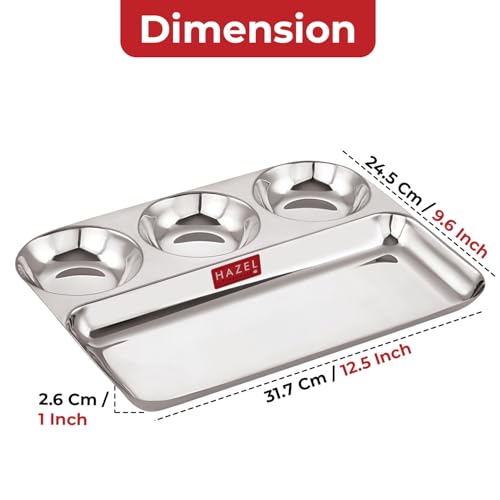 Image 4 of HAZEL Stainless Steel 4 Compartment Section Plate
