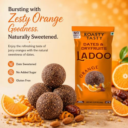 Image 4 of Roasty Tasty Dates Ladoo Orange Flavour 40g