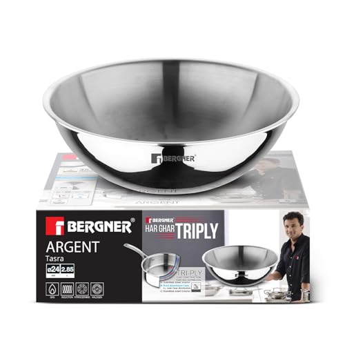 Image 1 of 24cm (2.5 L) for the product BERGNER Argent Triply Stainless Steel Tasra/Tasla