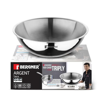 Image 1 of 24cm (2.5 L) for the product BERGNER Argent Triply Stainless Steel Tasra/Tasla