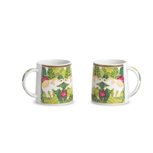 Image 3 of ExclusiveLane Gaj Bagh Decal Ceramic Coffee Mugs Set of 2 330 ml