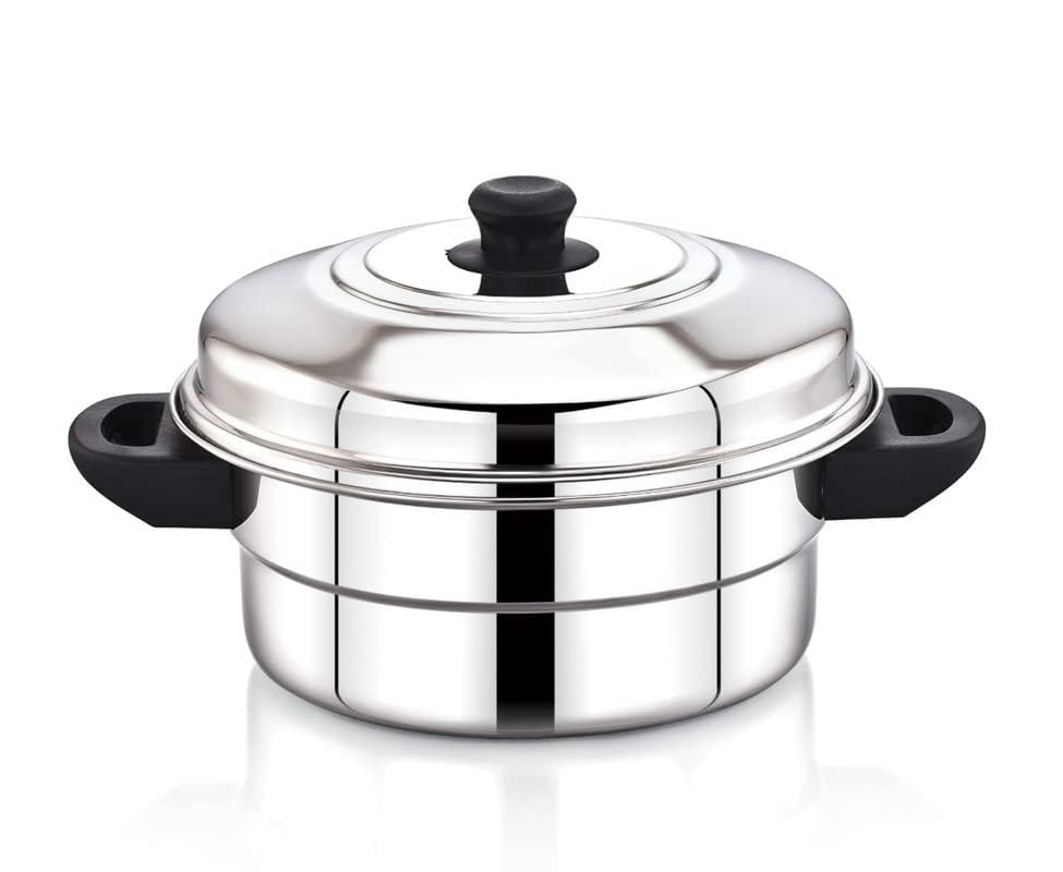 Image 7 of MAHAVIR Induction Compatible Stainless Steel Multi Steamer Pot (9idli, 18mini idli, Silver)