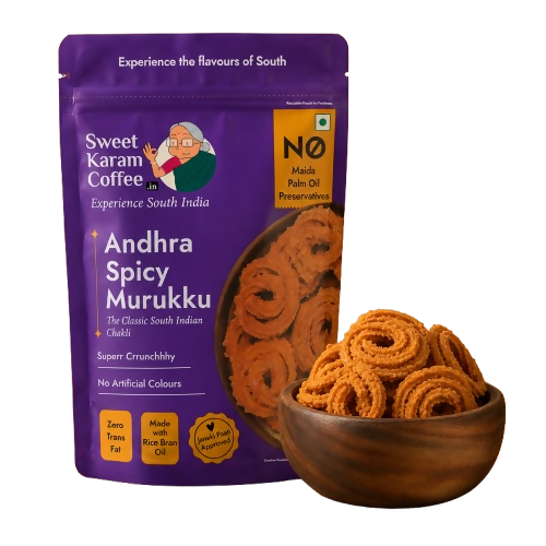 Image 1 of 95 gm / Pack of 1 for the product Sweet Karam Coffee Andhra Spicy Murukku