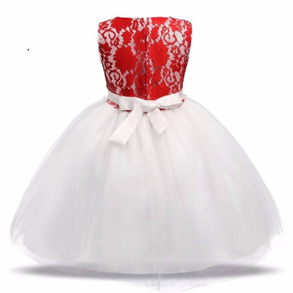 Image 2 of Asmaani Baby Girl White and Red  Maxi Full Length Frock (AS-DRESS-22051)