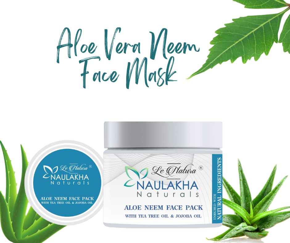 Image 4 of Naulakha Naturals Face Pack | Face Cream | Aloe Neem Face Pack | Premium Arabica Coffee Scrub | Men and Women | Face pack for glowing skin | Remove acne dark marks | Pack of 3|
