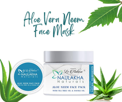 Image 4 of Naulakha Naturals Face Pack | Face Cream | Aloe Neem Face Pack | Premium Arabica Coffee Scrub | Men and Women | Face pack for glowing skin | Remove acne dark marks | Pack of 3|