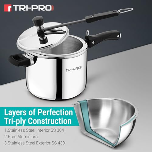 Image 6 of BERGNER TriPro Triply Stainless Steel Inner Lid Pressure Cooker