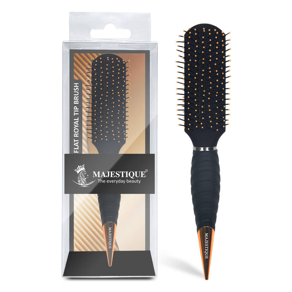 Image 1 of 1 pc for the product Majestique Detangling Flat Hair Brush HR155 Styling, Blow Drying, Shaping - Perfect for Travel