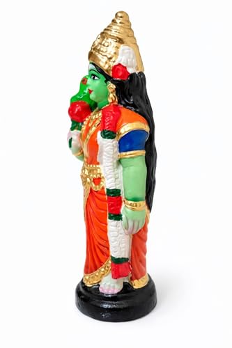 Image 3 of Meenakshi Amman Golu Doll | Handcrafted Navaratri Bommai for Golu Padi | Traditional Clay Goddess Figurine | Bommala Koluvu Festival Decor | Handmade Showpiece Idol – 6X18 CM