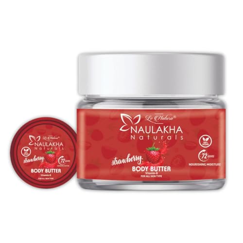 Image 1 of Pack of 1 for the product Naulakha Naturals Strawberry Body Butter with Vitamin B | Paraben Free | 72 hours moisturization | for All Skin Types 50 g