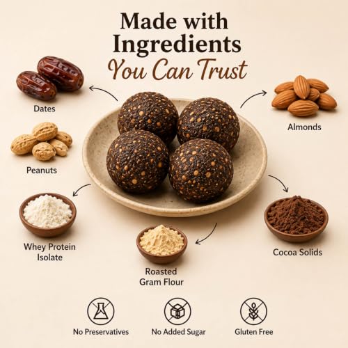 Image 4 of Roasty Tasty Dates & Dryfruit Ladoo Vanilla Chocolate 40g