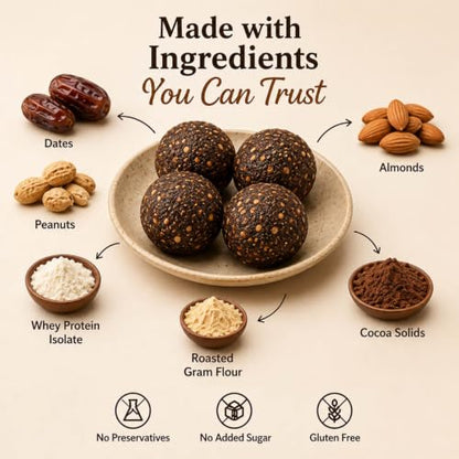 Image 4 of Roasty Tasty Dates & Dryfruit Ladoo Vanilla Chocolate 40g