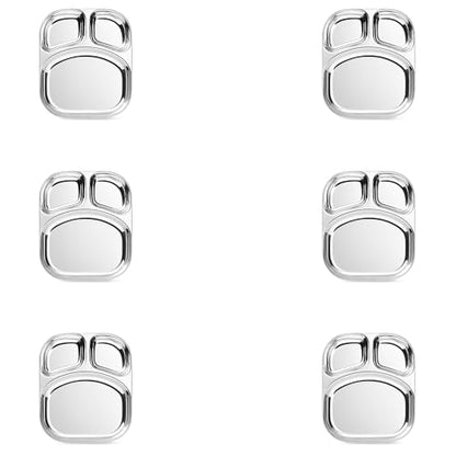 Image 16 of Medium-6 for the product Spillbox Stainless Steel Dinner Plate with 3 Compartments