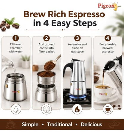 Image 8 of Pigeon XPRESSO Premium Stainless Steel Coffee Percolator