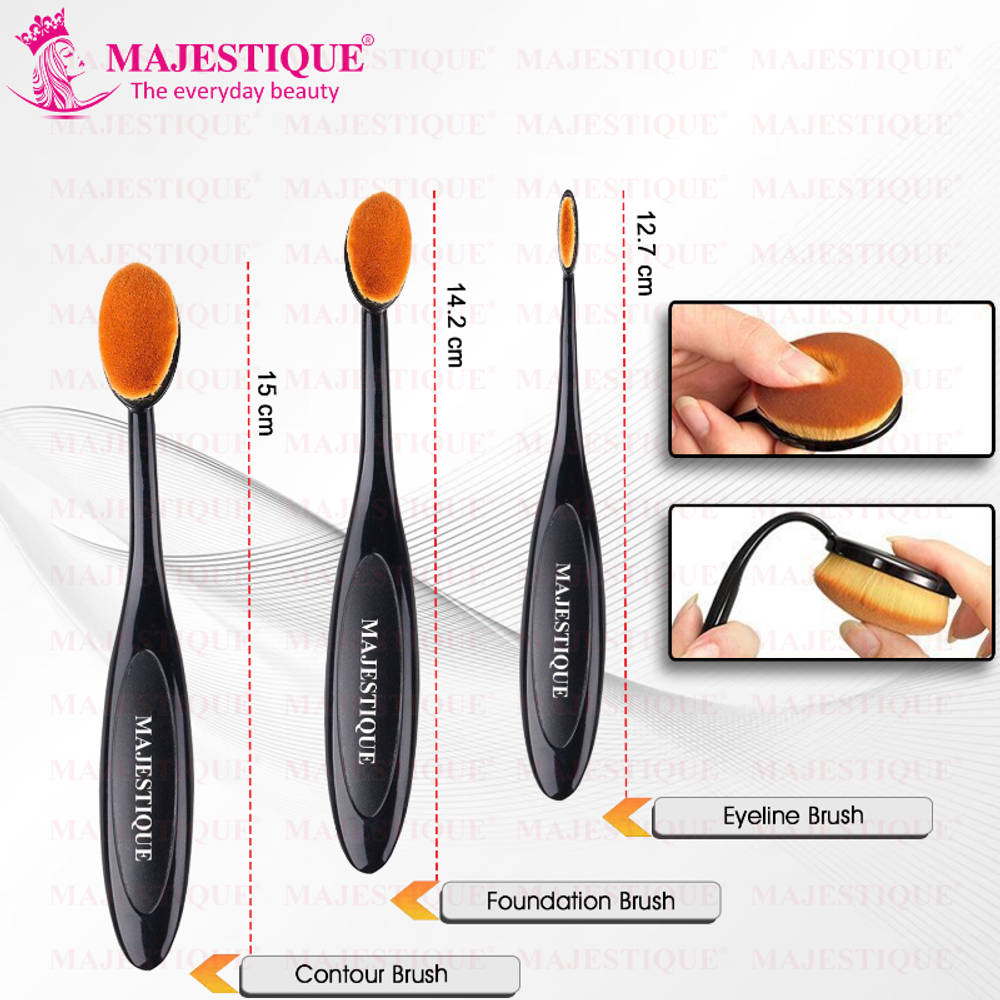 Image 2 of Majestique Supple Oval Makeup Brushes - 3