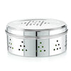 Image 1 of 550 ml for the product neelam Stainless Steel Coriander Dabbas with Air Ventilation