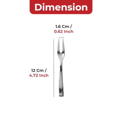 Image 3 of HAZEL Stainless Steel Fruit Fork Set of 6 Dessert Forks for Snacks