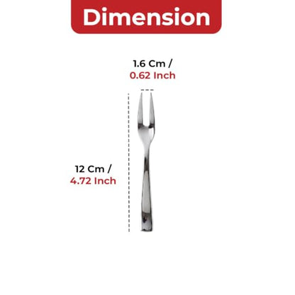 Image 3 of HAZEL Stainless Steel Fruit Fork Set of 6 Dessert Forks for Snacks