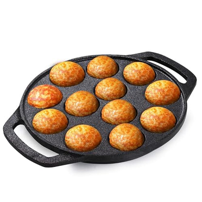 Image 11 of Round Paniyaram Pan / 12 Pit / 8.3 Inch for the product The Indus Valley Cast Iron Paniyaram Pan