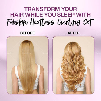 Image 4 of Fabskin Heatless Hair Curler Set With Hair Curling Rod, Scrunchies & Claw Clip - Pink