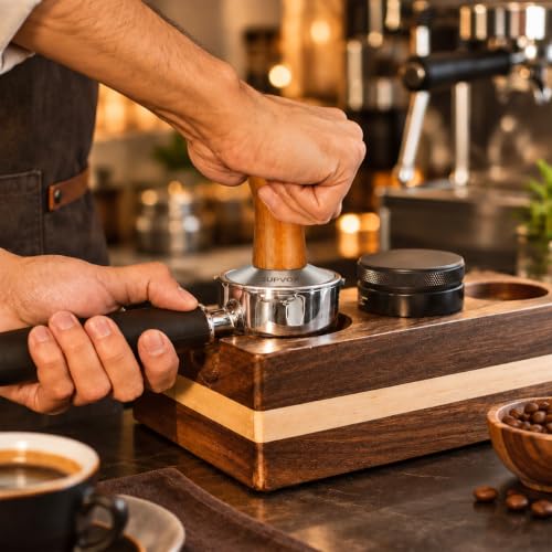 Image 7 of Supvox Coffee Tamper 51mm Stainless Steel Solid Wooden Handle for Espresso