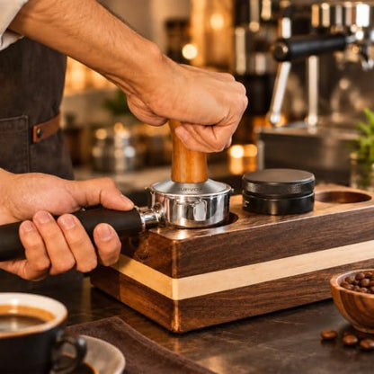 Image 7 of Supvox Coffee Tamper 51mm Stainless Steel Solid Wooden Handle for Espresso