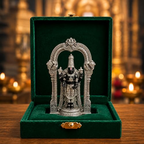 Image 1 of Default Title for the product Dev Aastha Silver Plated Tirupati Balaji Idol 4.7 Inch