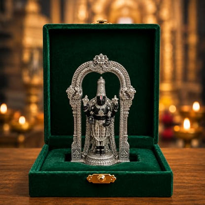 Image 1 of Default Title for the product Dev Aastha Silver Plated Tirupati Balaji Idol 4.7 Inch