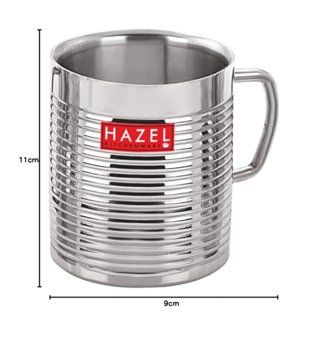 Image 4 of HAZEL Stainless Steel Double Wall Coffee Mug Set of 6, 300 ml