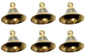 Image 2 of 2 Inch / Pack of 6 for the product Uapan Brass Pooja Room Bells with J Hook
