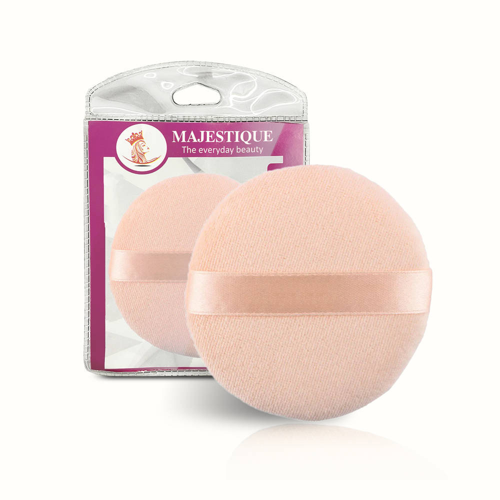 Image 1 of 1 pc for the product Majestique Flat Powder Puff - Soft Pink Face Pad - Color May Vary