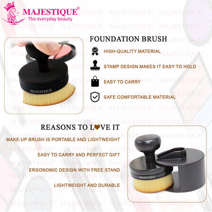 Image 4 of Majestique Flat Round Shaped Professional Foundation Blender Brush