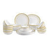 Image 1 of Default Title for the product CELLO Amber Gold Divine Series Opalware Dinner Set of 27 Pieces for Family of 6