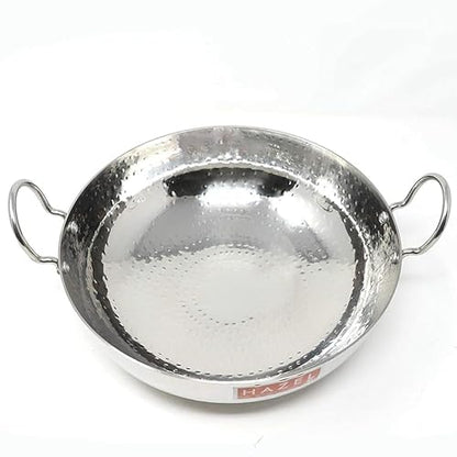 Image 1 of Default Title for the product HAZEL Stainless Steel Kadai with Handle 3450 ml