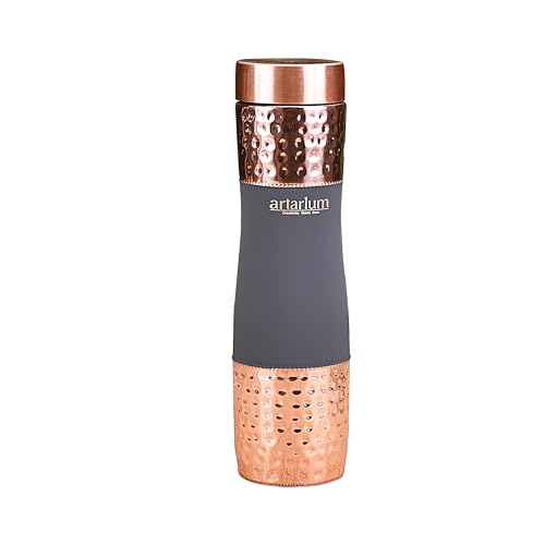Image 7 of Hammered Copper Bottle Gray Color for the product Artarium Copper Water Bottle