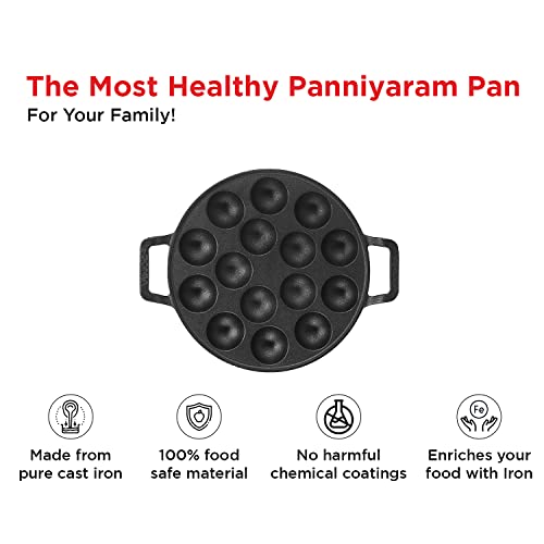 Image 6 of Vinod Legacy Cast Iron Paniyarakkal Pan-15 Cups,25cm