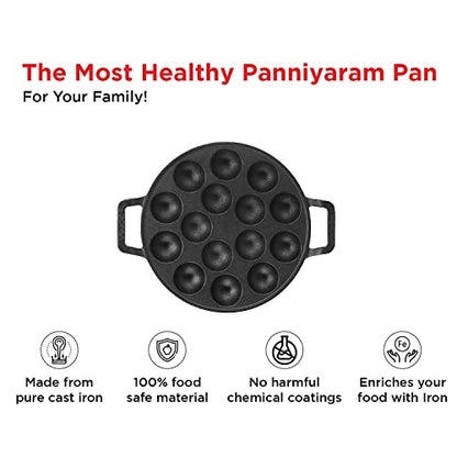 Image 6 of Vinod Legacy Cast Iron Paniyarakkal Pan-15 Cups,25cm